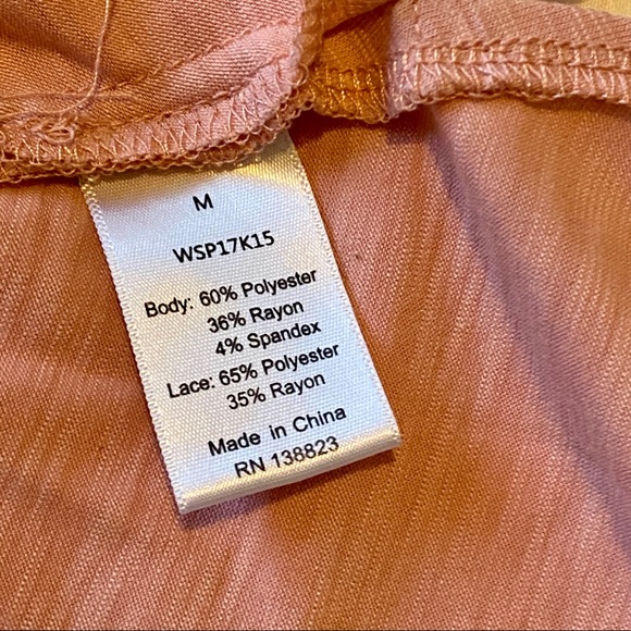 Shyanne Pink Top With Ruched Lace Back Medium - Picture 6 of 7